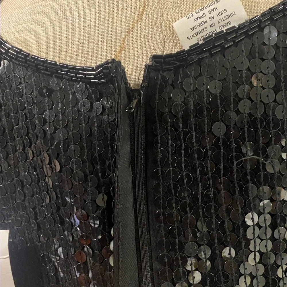 100% silk Black Sequin Dress by jasmine. - Picture 7 of 13